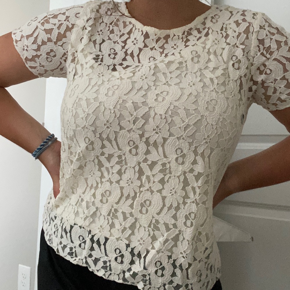 Cream Lacey top from Abercrombie